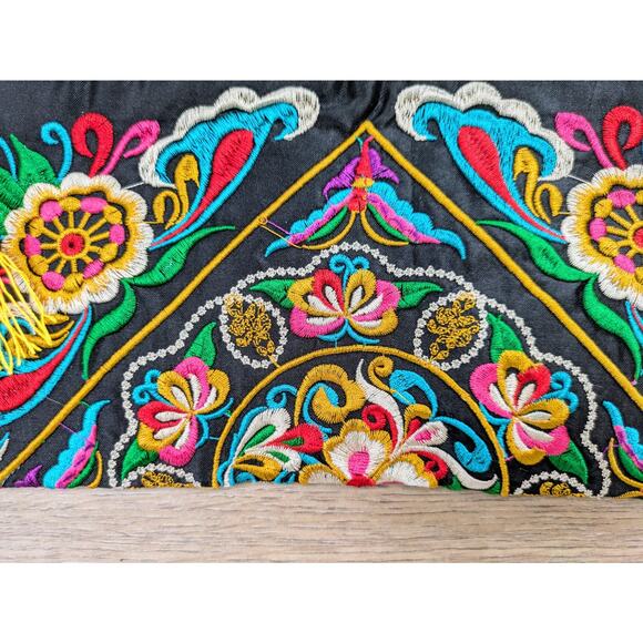 NEW Boho Ethnic Embroidered Wristlet Clutch Bag Colorful Bright Floral Fabric - Picture 4 of 8